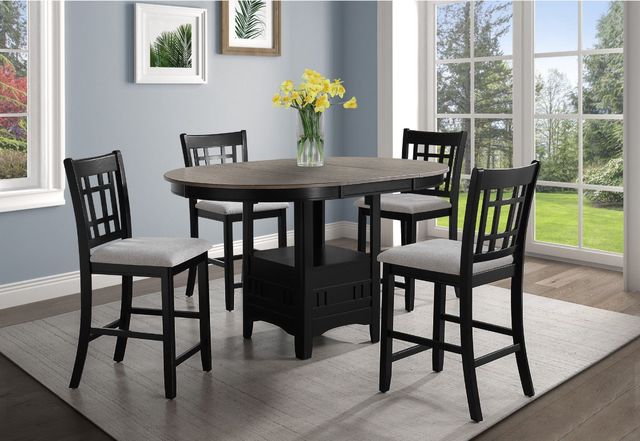 Crown Mark Hartwell Black/Light Gray Counter Chair-1