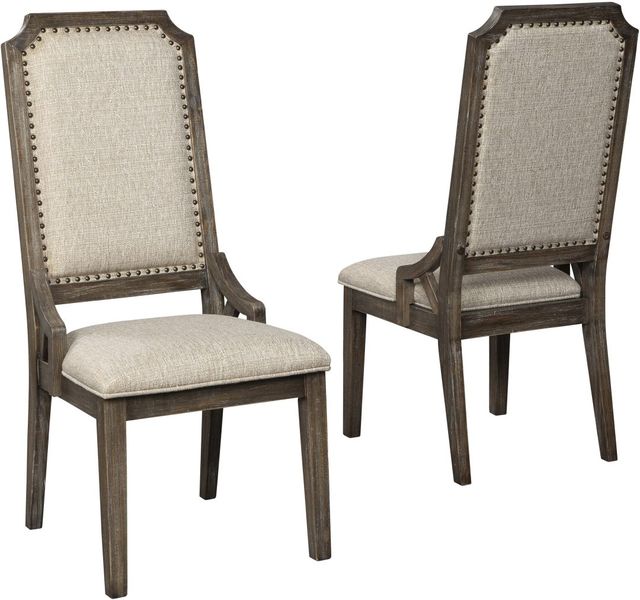 Signature Design by Ashley® Wyndahl Rustic Brown Upholstered Dining Side Chair-1