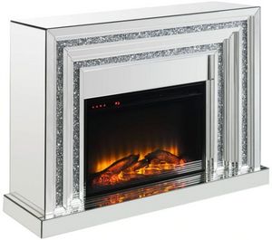 ACME Furniture Noralie Mirrored Electric Fireplace