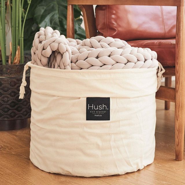 Hush Knit Grey Weighted Blanket-2