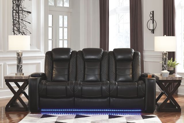Signature Design by Ashley® Party Time Midnight Power Reclining Sofa with Adjustable Headrest-3