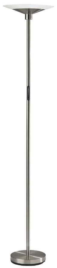 Adesso® Solar Brushed Steel LED Torchiere-0