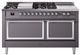 Ilve® Nostalgie II Noblesse 60'' Graphite Matte Pro Style Dual Fuel Range with Chrome Trim-0