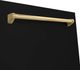 ZLINE Monument Autograph Edition 24" Black Matte 3rd Rack Tall Tub Top Control Built In Dishwasher with Polished Gold Handle-3