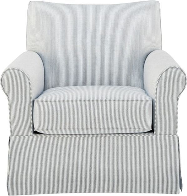Signature Design by Ashley® Searcy Navy/White Swivel Glider Accent Chair-2