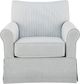 Signature Design by Ashley® Searcy Navy/White Swivel Glider Accent Chair-2