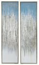 A & B Home 2-Piece Blue/Gray Dhailia Ombre Hand Painted Wall Art Set-2