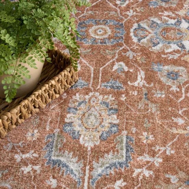 Nourison Home™ Astra Machine Washable Rust Ivory 5'x7' Area Rug-4