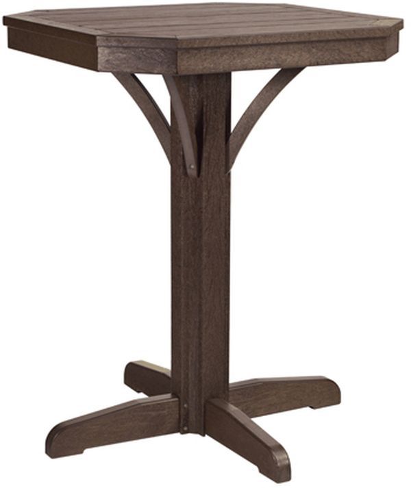 C R Plastic St. Tropez Chocolate Square Counter Pedestal Table-0