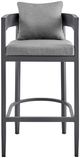 Armen Living Menorca Grey Outdoor Patio Bar Stool-1