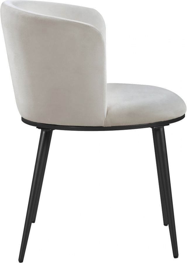 Meridian Furniture Skylar Cream/Matte Black Velvet Dining Chair-2