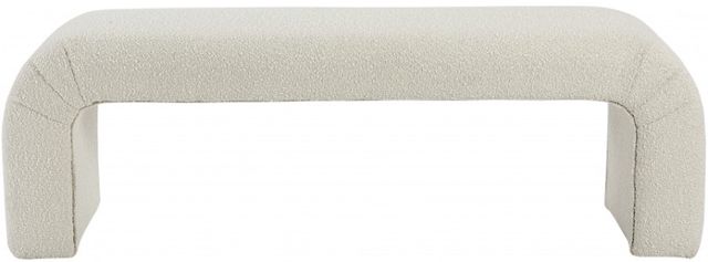Meridian Furniture Niagara Cream 52" Boucle Fabric Bench-1