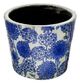 A & B Home 4-Piece Blue/White Terracotta Planter Set-3