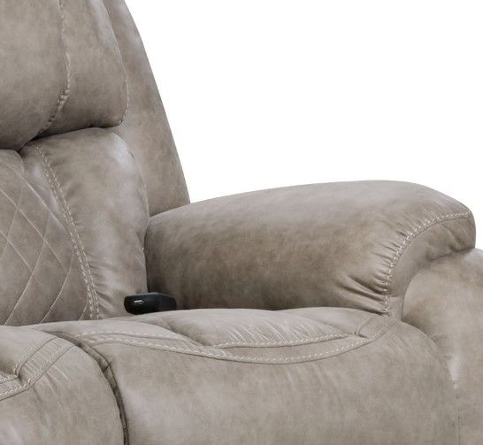 HomeStretch Daytona Gray 88" Double Power Reclining Sofa-2