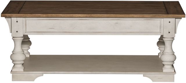 Liberty Furniture Morgan Creek 3-Piece Antique White/Wirebrushed Tobacco Rectangular Occasional Table Set-2