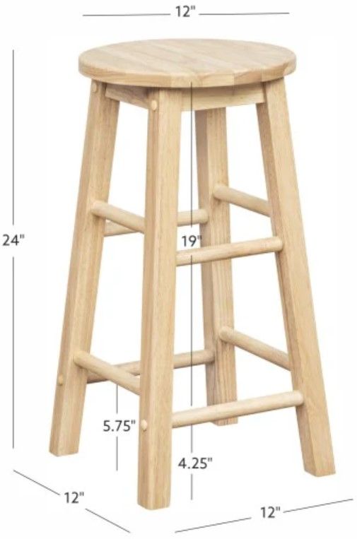 Linon Abby Unifinished Round Counter Stool-2