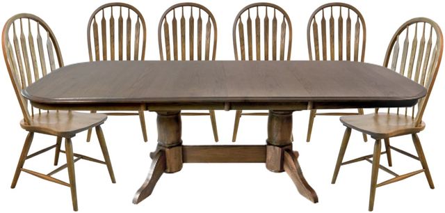 Intercon Colonial Oak 7-Piece Weathered Chestnut Dining Set-0