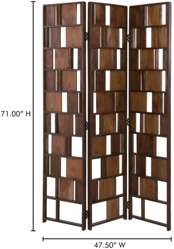 Moe's Home Collection Multi-Brown Panel Screen-1
