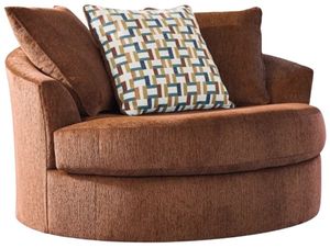 Front view of the Ashley® Laylabrook Spice Oversized Swivel Accent Chair