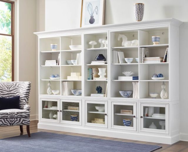 Hammary® Structures White Quintuple Display Bookcase-1