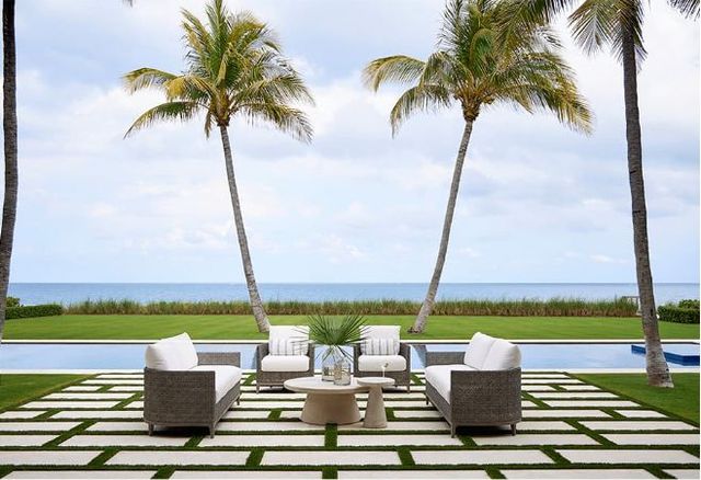 Lane Venture® Lenox Hill Outdoor Aluminum/Wicker Sofa-3