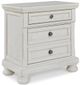 Signature Design by Ashley® Robbinsdale 6-Piece Antique White Queen Panel Bed Set-5