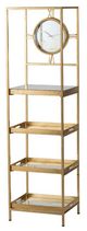 A & B Home Clear/Gold Shelf with Clock-1