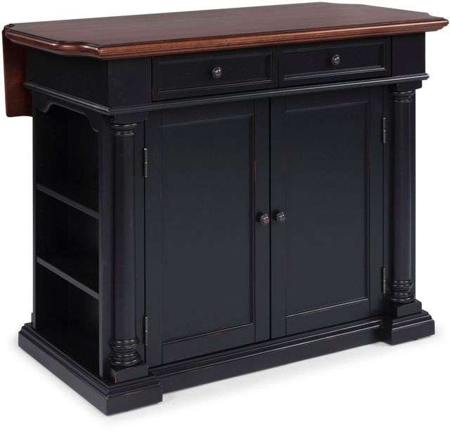 homestyles® Beacon Hill Black/Aged Cherry Kitchen Island-1