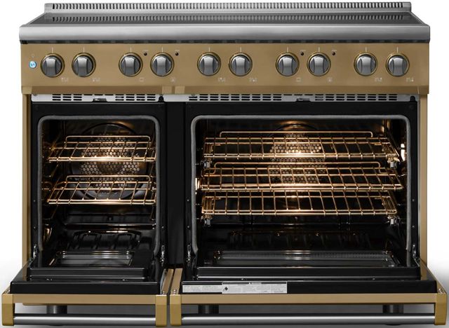 Viking® 5 Series 48" Golden Hour Pro Style Induction Range with Brushed Brass Trim-1