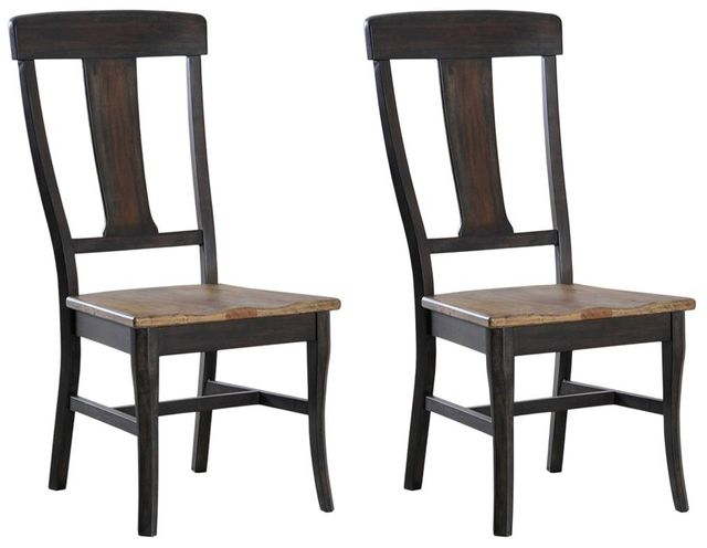 Napa Furniture Design Grand Louie 2-Piece Misty Night/Wheat Side Chair Set-0