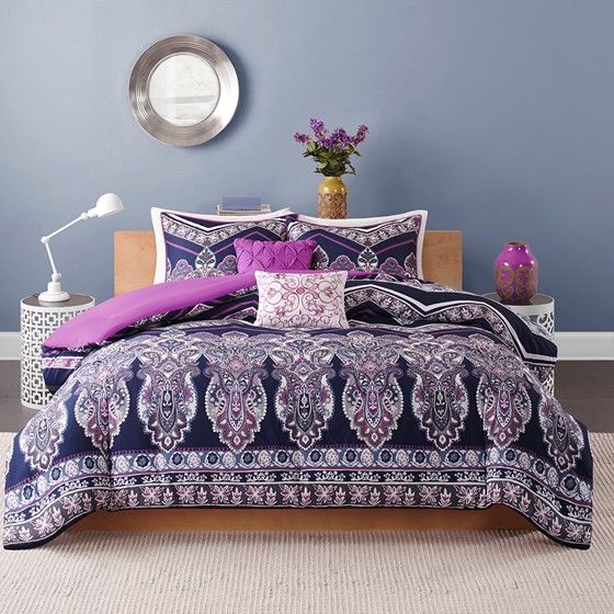 Olliix by Intelligent Design Adley Purple Twin/Twin Extra Large Comforter Set-0