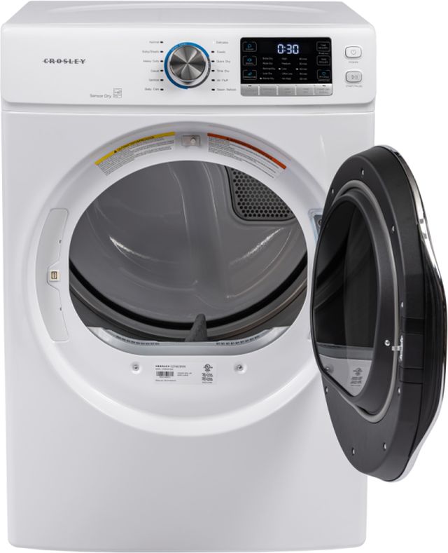 Crosley® 8 Cu. Ft. White Front Load Gas Dryer-1