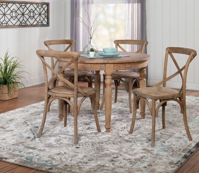 Linon Shiraz 5-Piece Gray/Natural Dining Set-1