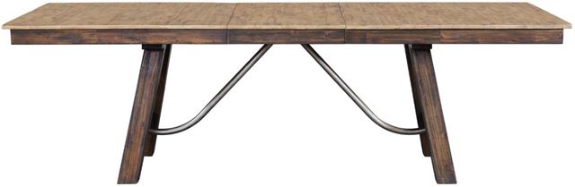 Intercon Transitions Driftwood Trestle Table with Sable Base-2