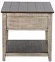 Sunny Designs™ Homestead Hills Tobacco Leaf End Table with Alpine Gray Base-2