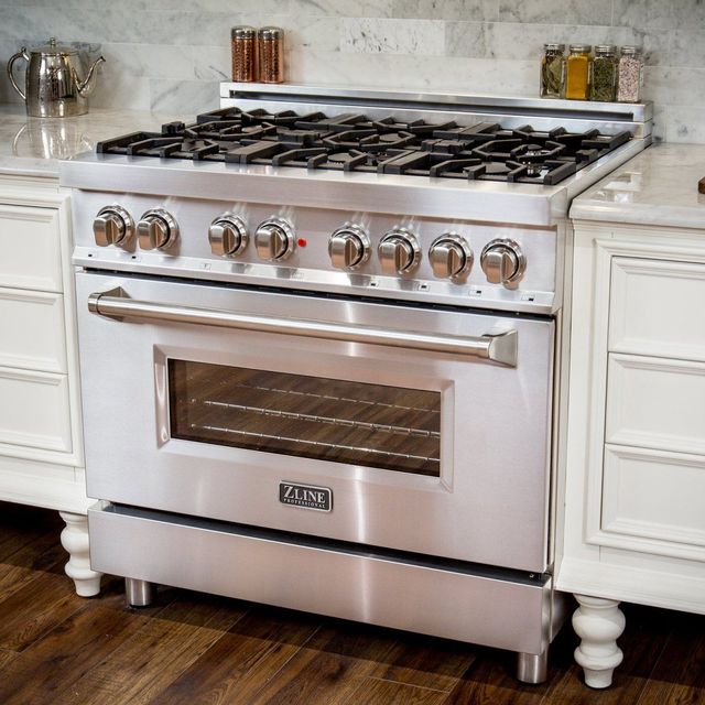 ZLINE 36" Stainless Steel Pro Style Dual Fuel Range-6