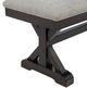 Elements International Montrose Espresso/Light Gray Upholstered Dining Bench-4