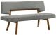 Armen Living Channell Charcoal/Walnut Upholstered Dining Bench-0