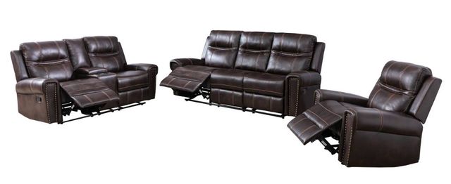 Mazin Furniture Emerson Brown Reclining Sofa-2