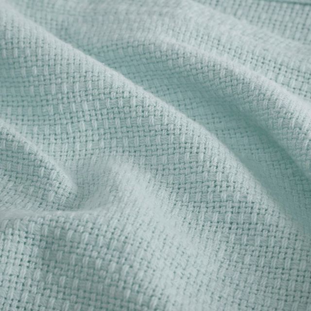 Olliix by Madison Park Freshspun Basketweave Blue Full/Queen Cotton Blanket-1