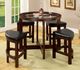 Furniture of America® Crystal Cove 5-Piece Dark Walnut Counter Set-1
