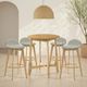 Armen Living Vera 5-Piece Natural/Stone Gray Bar Set-1