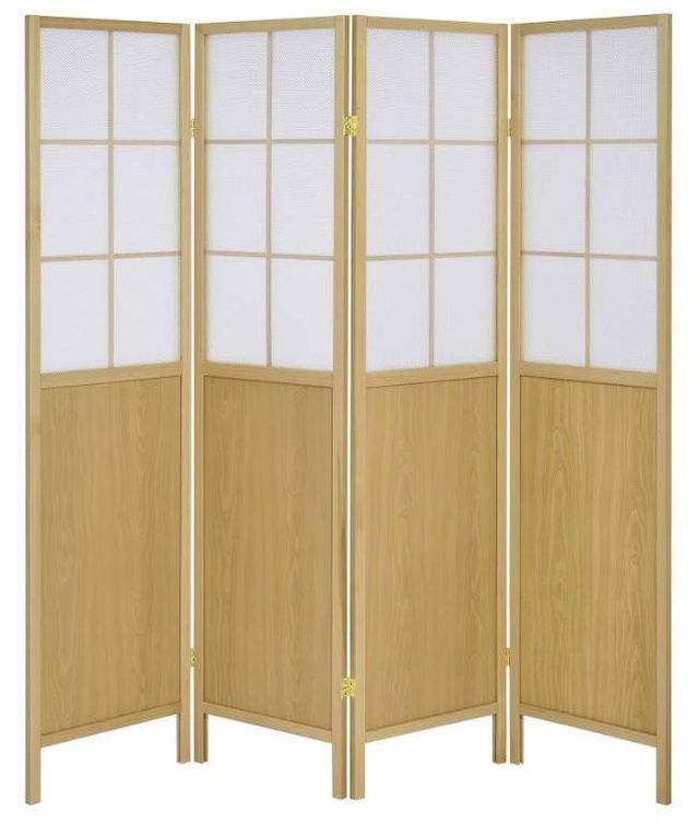 Coaster® Edwards Natural 4-Panel Room Divider Folding Shoji Screen-3
