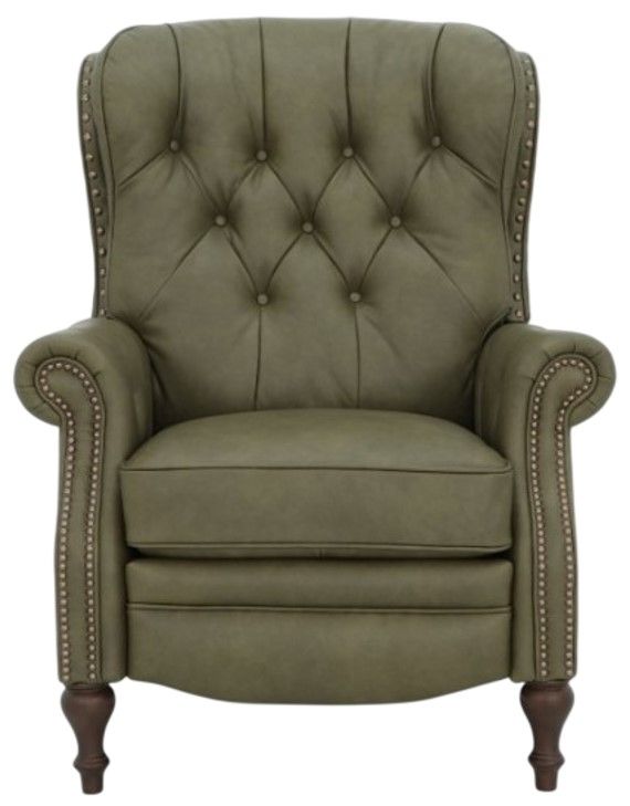 BarcaLounger® Kendall Oasis Olive Leather Manual Recliner-3