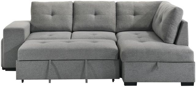 Coaster® Roanne Gray Upholstered Sleeper Sectional Sofa-1