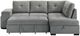 Coaster® Roanne Gray Upholstered Sleeper Sectional Sofa-1