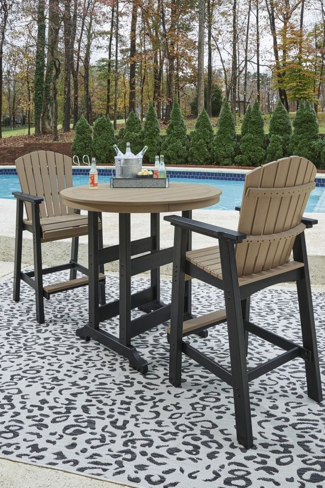 Signature Design by Ashley® Fairen Trail 3-Piece Black/Driftwood Outdoor Dining Set-4