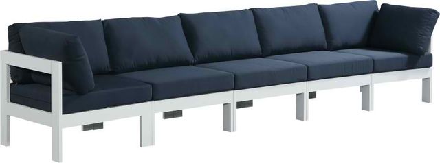 Meridian Furniture Nizuc 5-Piece Navy Outdoor Patio Modular Sofa-1