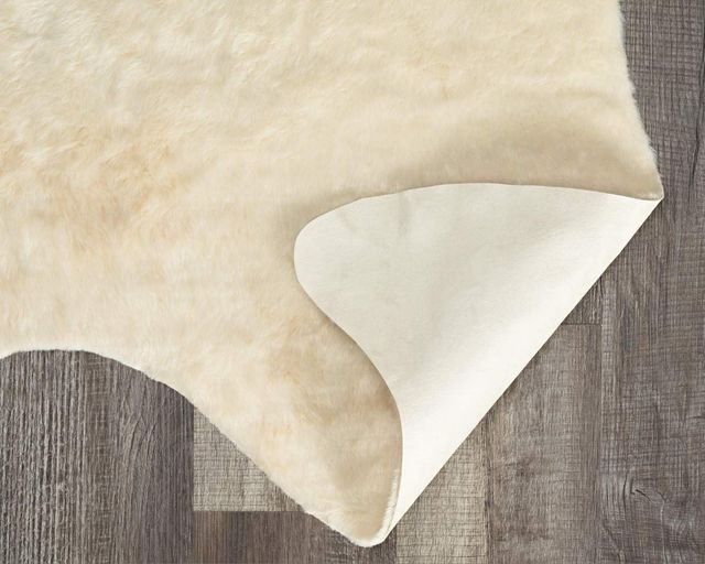 Linon Faux Cow Hide Ivory 5'x7' Area Rug-3