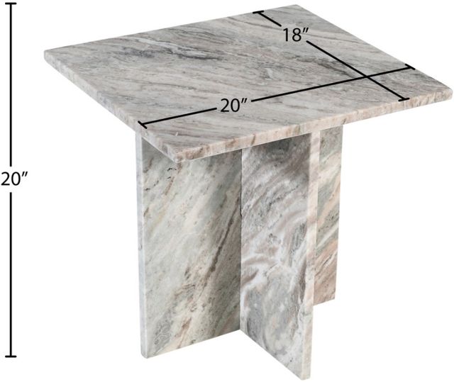 Meridian Furniture Verona Brown Marble End Table-3